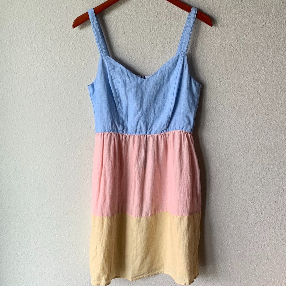 Cynthia Rowley linen color block dress